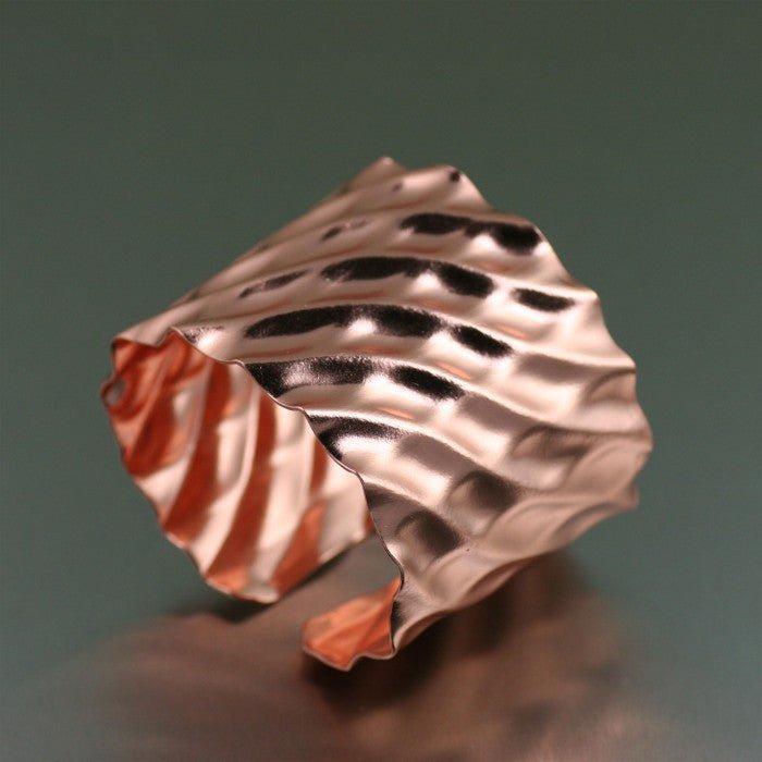Double Wave  Copper Cuff Bracelet