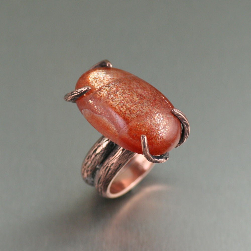 Sunstone Handmade Copper Ring