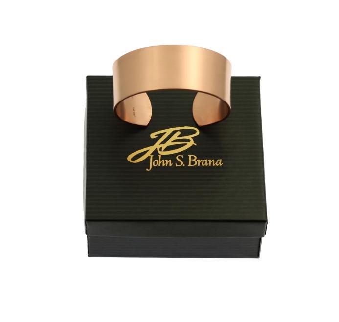 1 Inch Wide Brushed Solid Copper Men's Cuff Bracelet