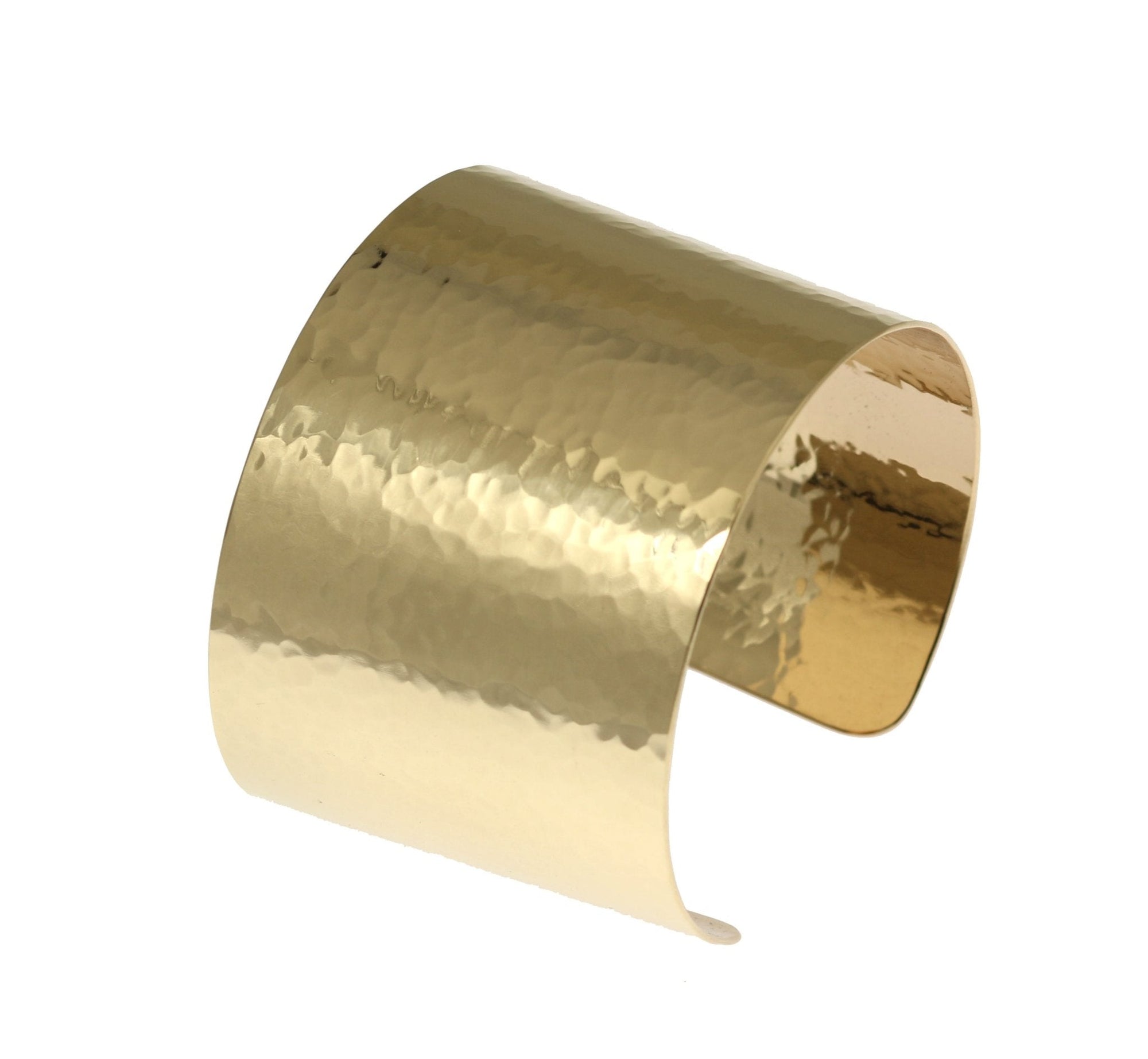 1 3/4 Inch Wide Hammered 14K Gold-filled Cuff Bracelet 