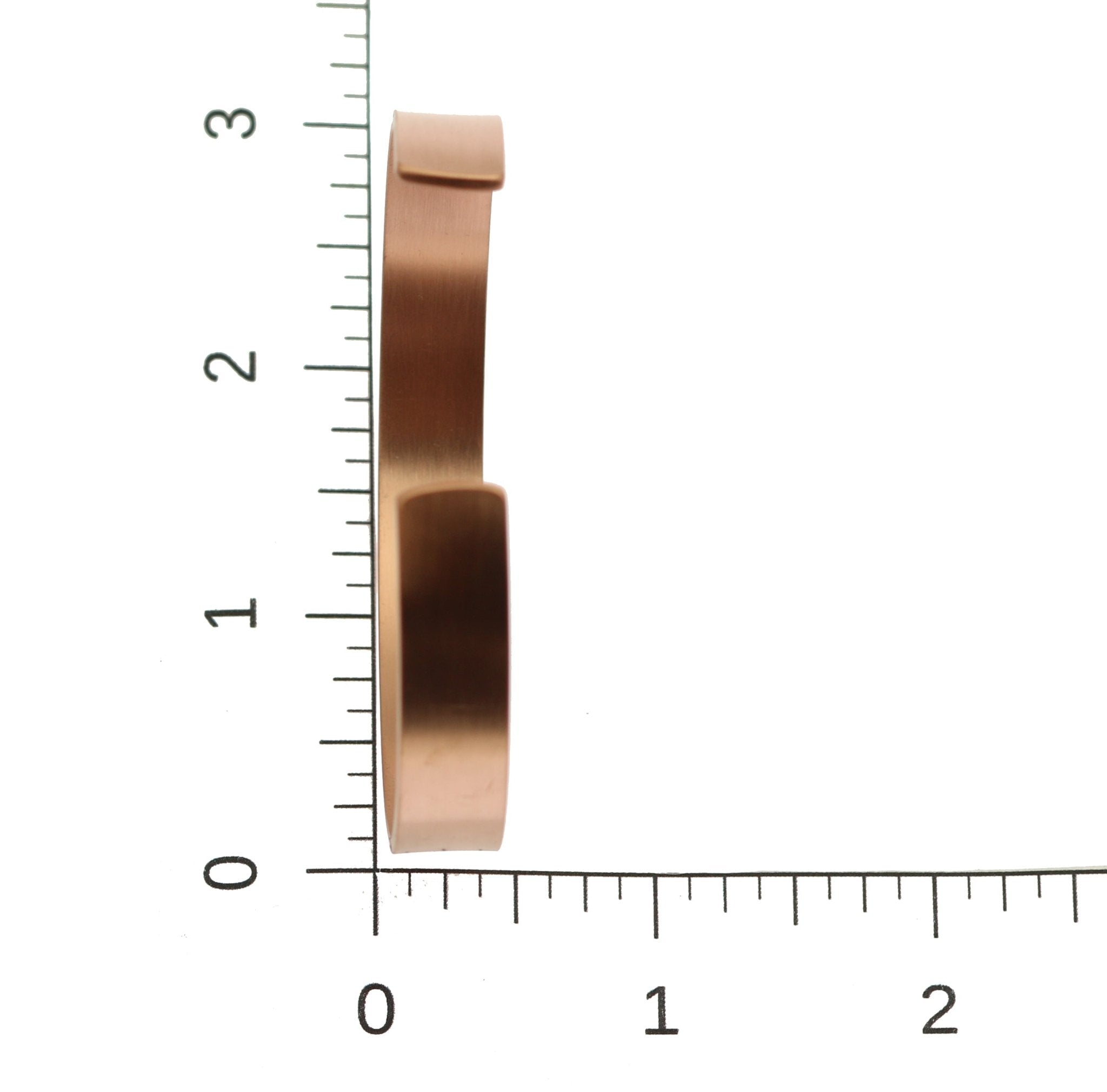5 of 7: 10mm Wide Brushed Copper Cuff Bracelet on Ruler for Scale