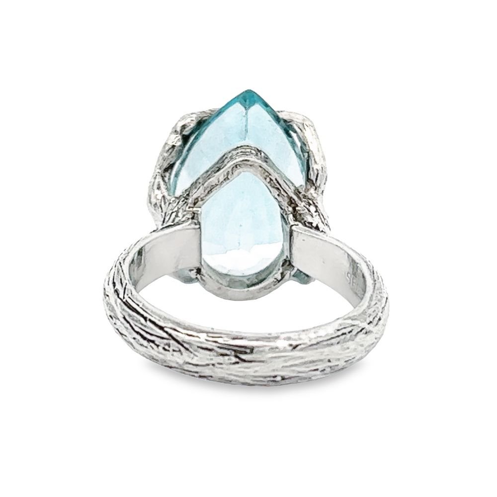 Back View of Swiss Blue Topaz Sterling Silver Cocktail Ring