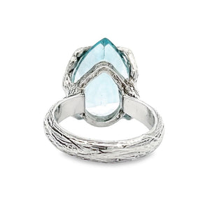 3 of 5: Back View of Swiss Blue Topaz Sterling Silver Cocktail Ring
