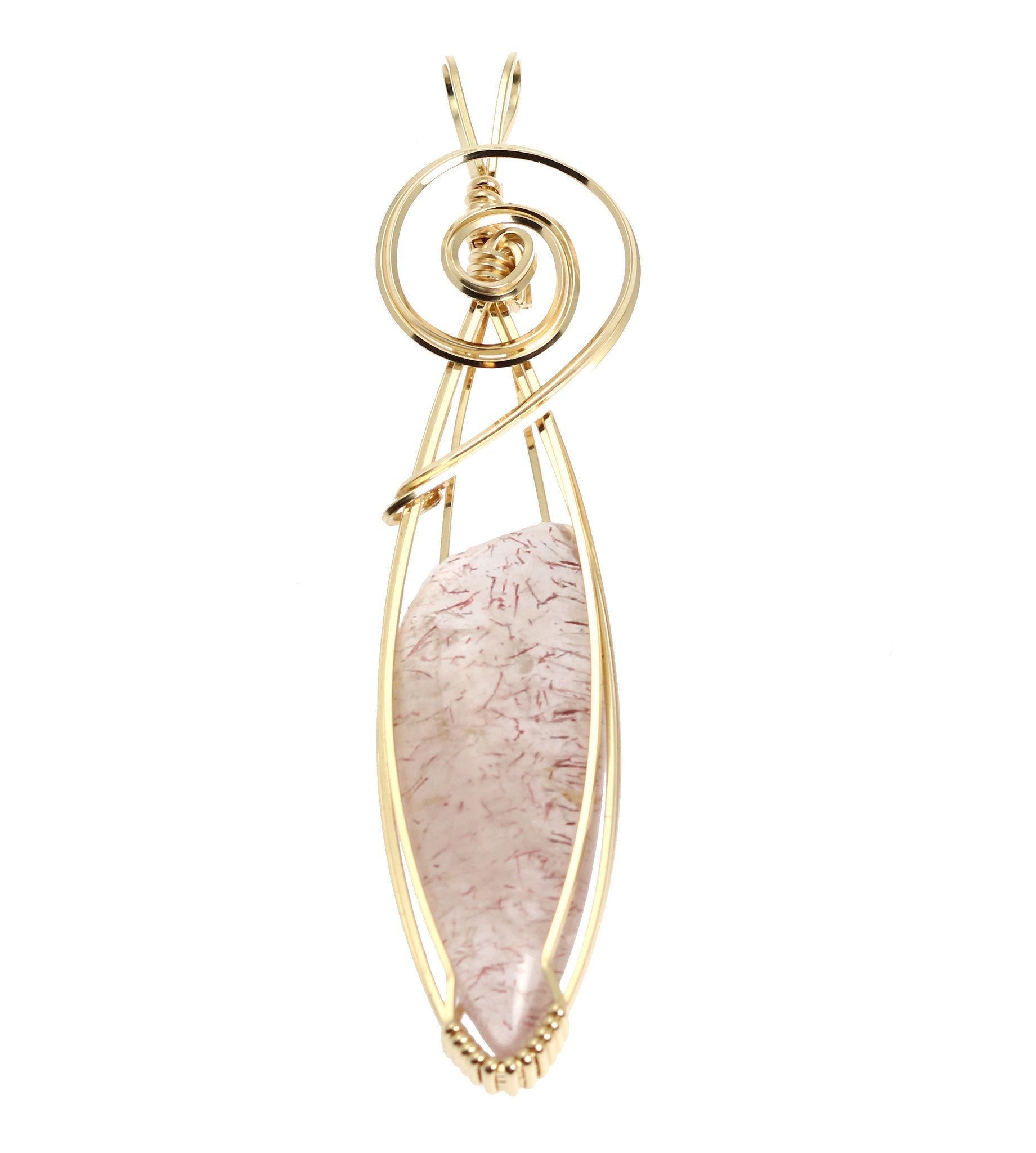 40 CT Lepidochrosite 14K Gold-filled Wire Wrapped Pendant