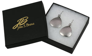 4 of 4: Gift Boxed Hammered Triangular Stainless Steel Drop Earrings