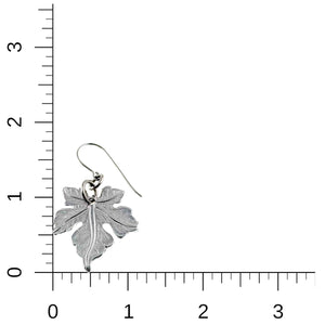 5 of 7: Medium Maple Leaf Aluminum Dangle Earring on a ruler for scale