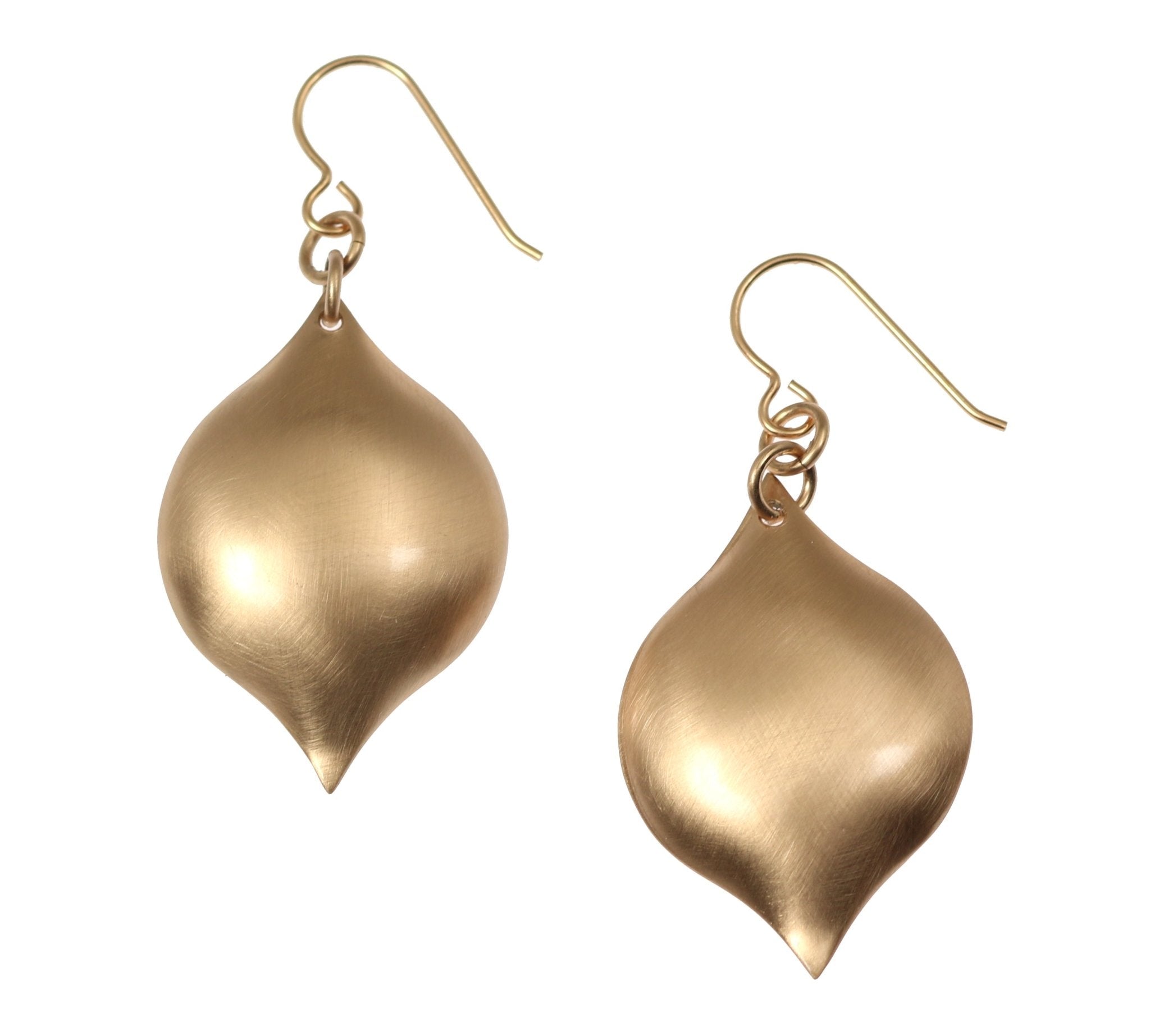 1 of 6: A Pair of Brushed Bronze Marrakesh Drop Earrings on a White Background