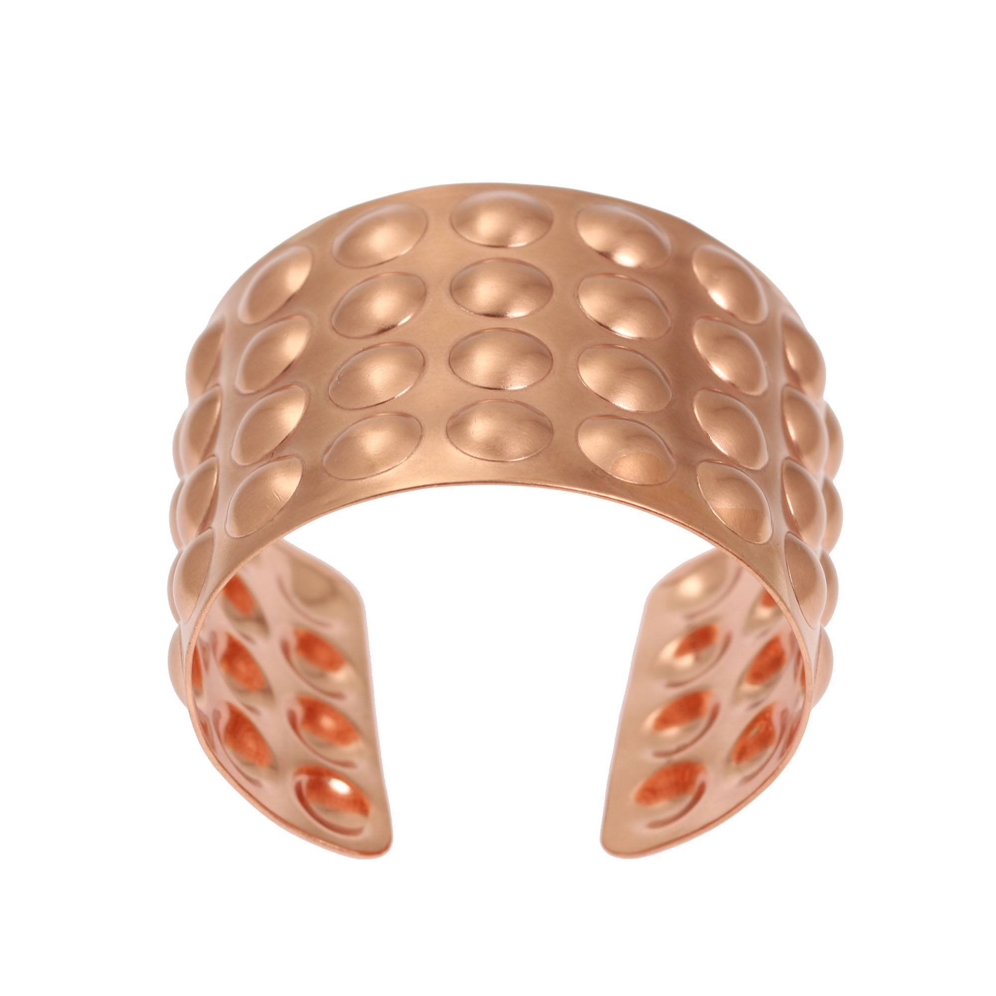 Top View of Brushed Copper Bubble Wrap Cuff Bracelet