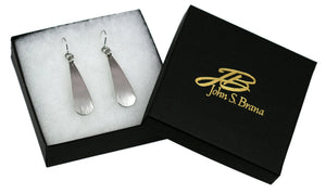 5 of 5: Gift Boxed Chased Stainless Steel Long Teardrop Earrings
