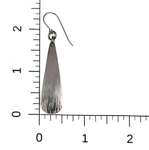 4 of 5: Scale of Chased Stainless Steel Long Teardrop Earrings