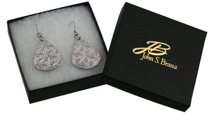 6 of 6: Damask Embossed Aluminum Teardrop Earrings in Gift Box