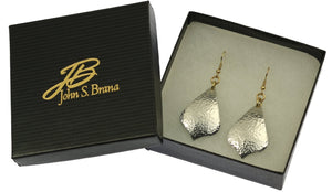 6 of 6: Hammered Aluminum Arabesque Drop Earrings in Gift Box