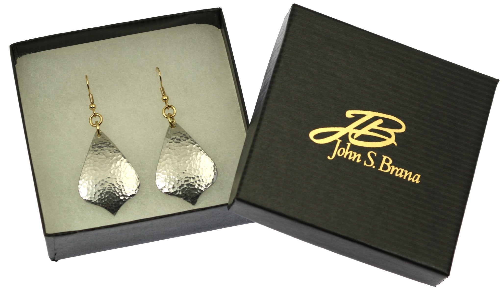5 of 6: Gift Boxed Hammered Aluminum Arabesque Drop Earrings