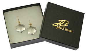 5 of 6: Gift Boxed Hammered Aluminum Arabesque Flower Earrings