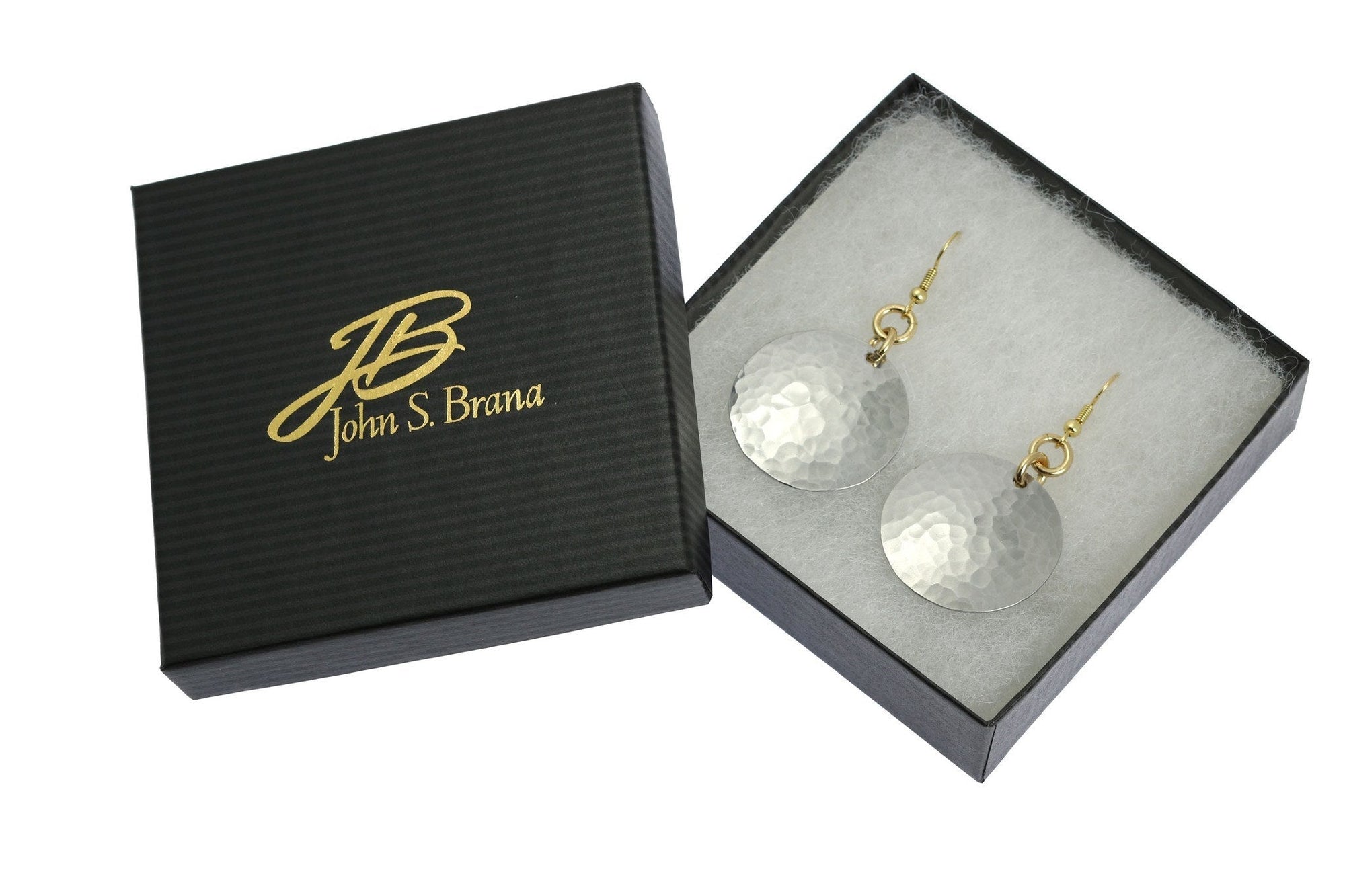 Gift Boxed Hammered Aluminum Disc Earrings
