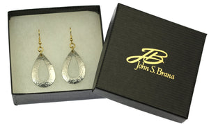 6 of 6: Hammered Aluminum Open Teardrop Earrings in Gift Box