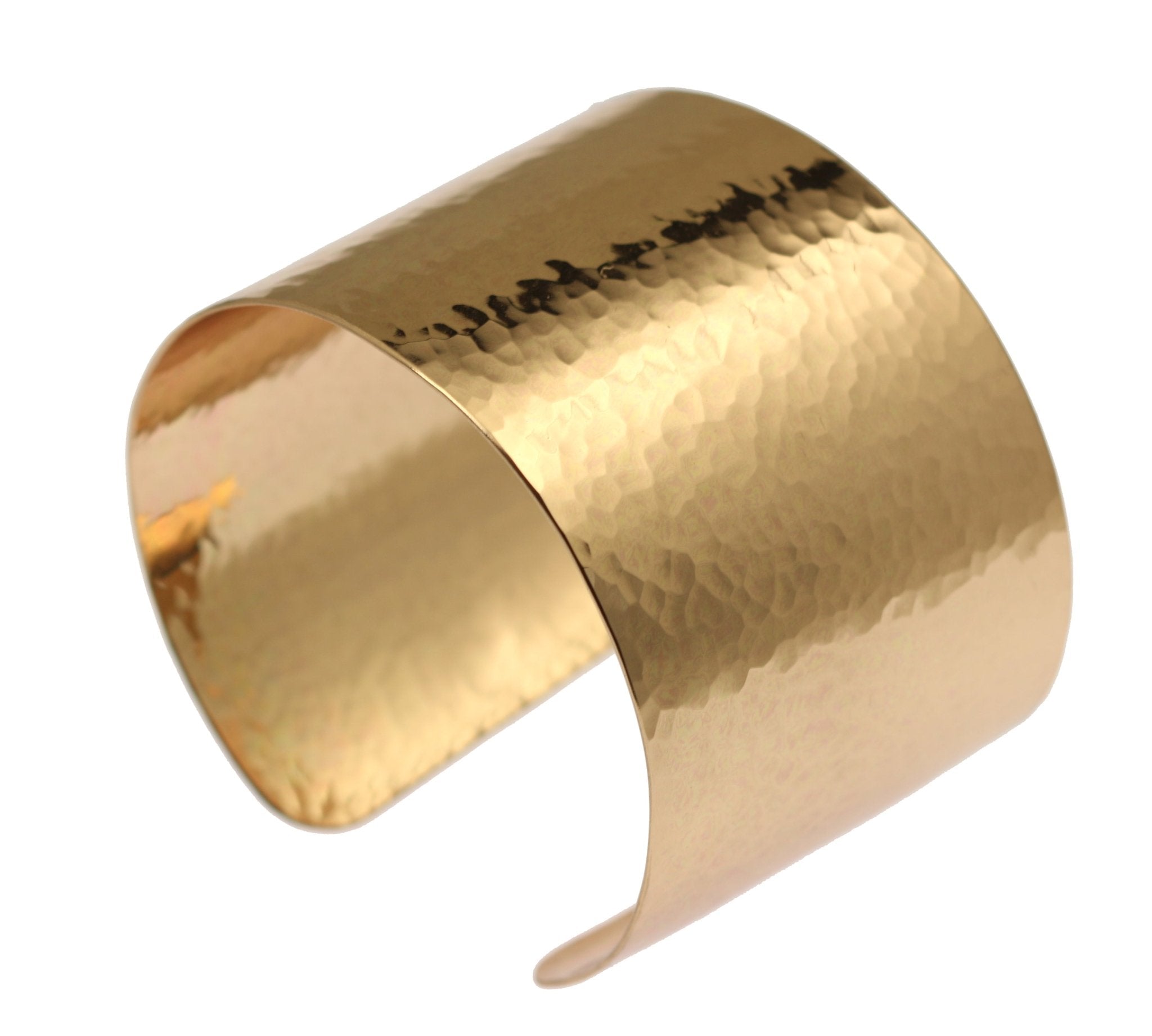 2 of 7: Right Side View of Hammered Bronze Cuff Bracelet