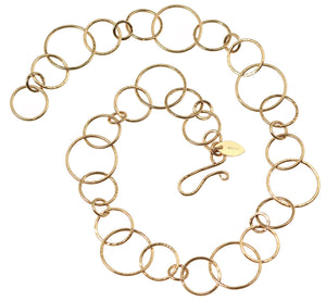 3 of 3: Hammered Bronze Link Chain Necklace Detail View