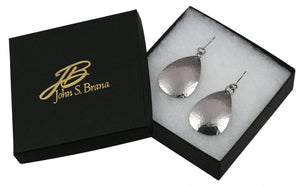5 of 5: Gift Boxed Medium Hammered Stainless Steel Teardrop Earrings