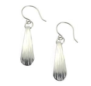 1 of 3: A Pair of Mini Chased Aluminum Drop Earrings on a White Background