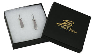 5 of 5: Gift Boxed Mini Chased Stainless Steel Drop Earrings