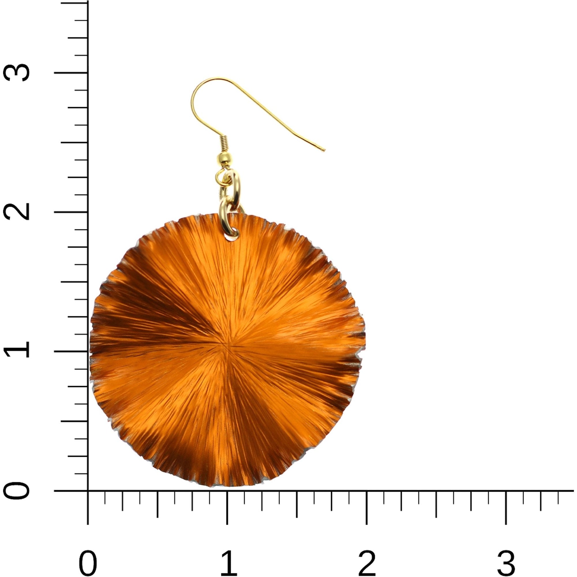 Scale of Orange Anodized Aluminum Lily Pad Earrings