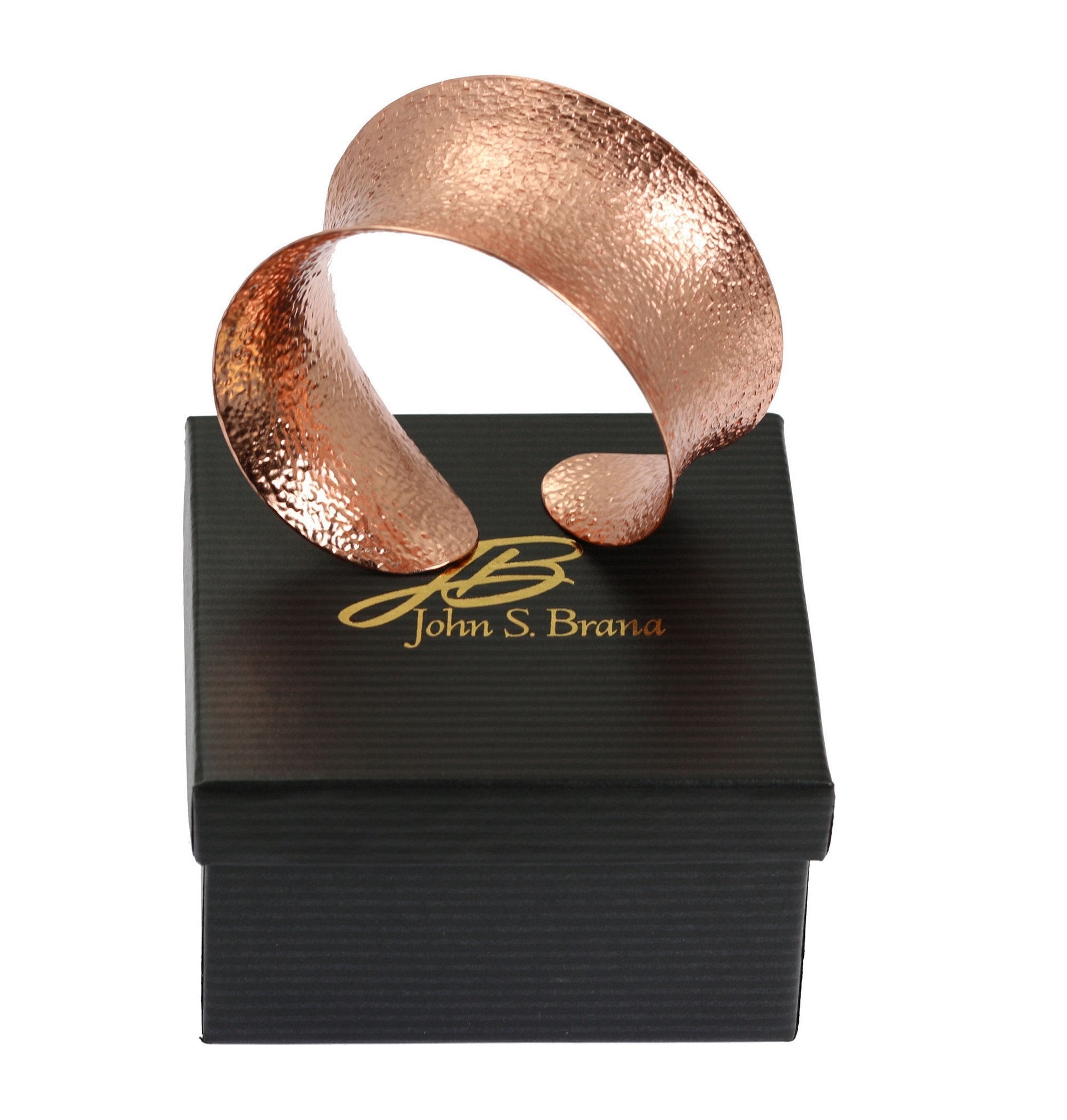 Gift Boxed Texturized Anticlastic Copper Bangle Bracelet