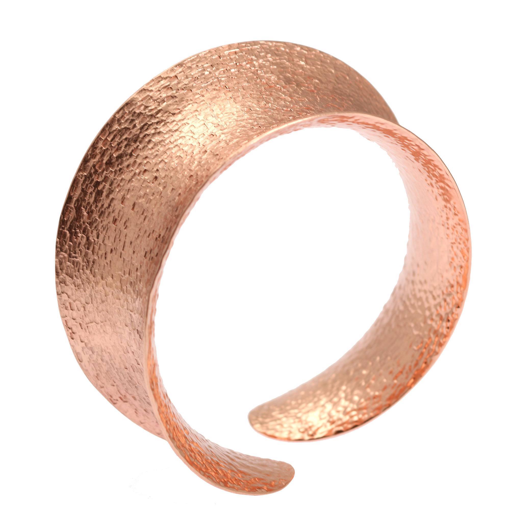 Shape of Texturized Anticlastic Copper Bangle Bracelet