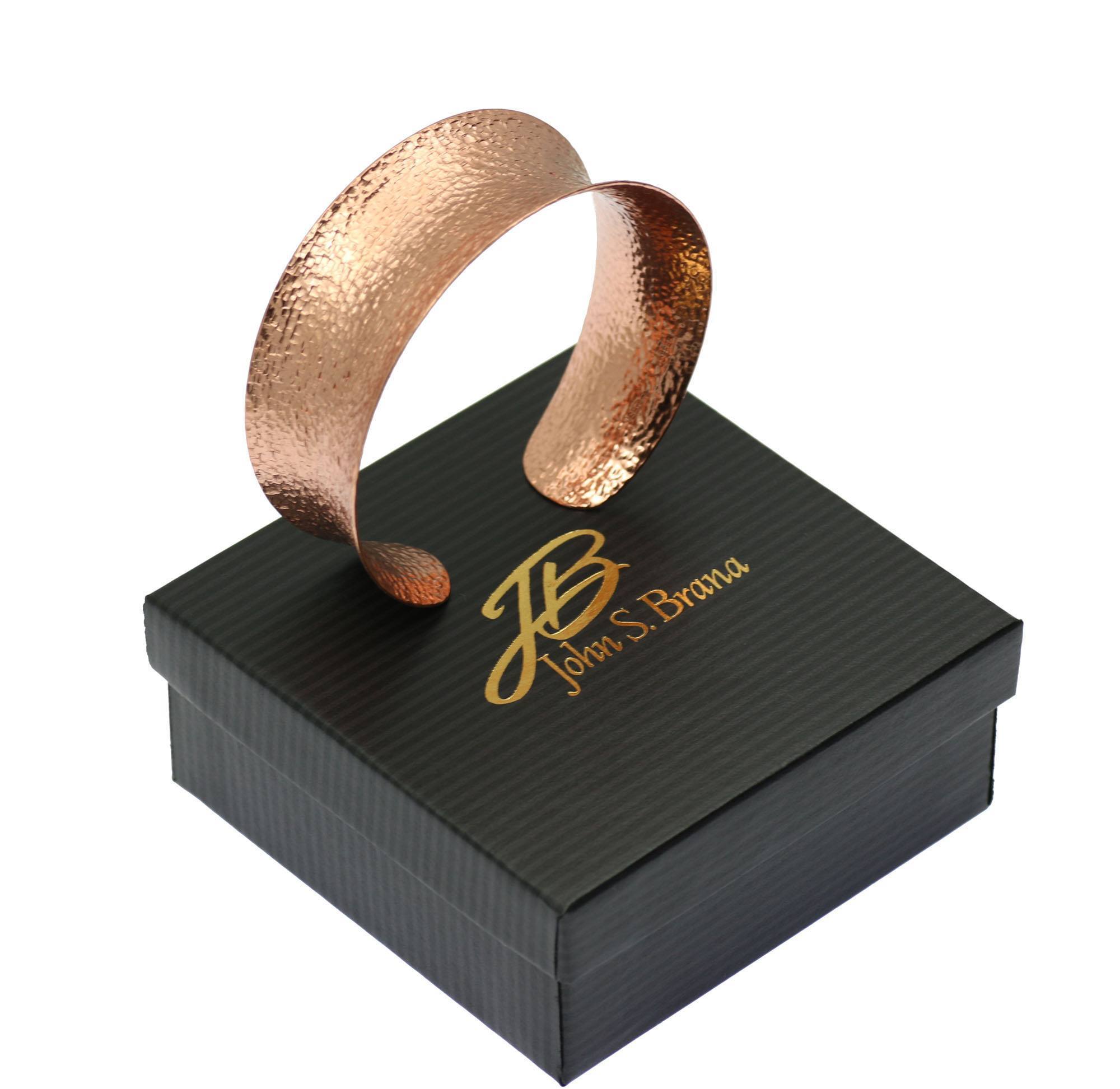 Texturized Copper Bangle Bracelet on Branded Gift Box