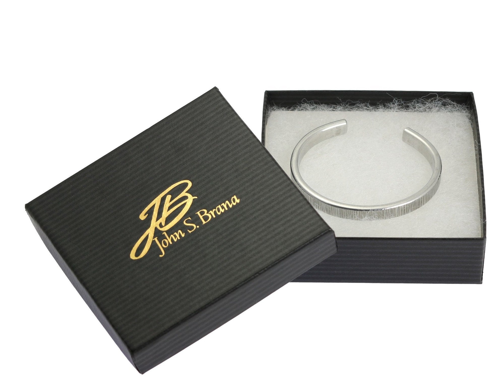 Thin Chased Aluminum Cuff Bracelet in Gift Box