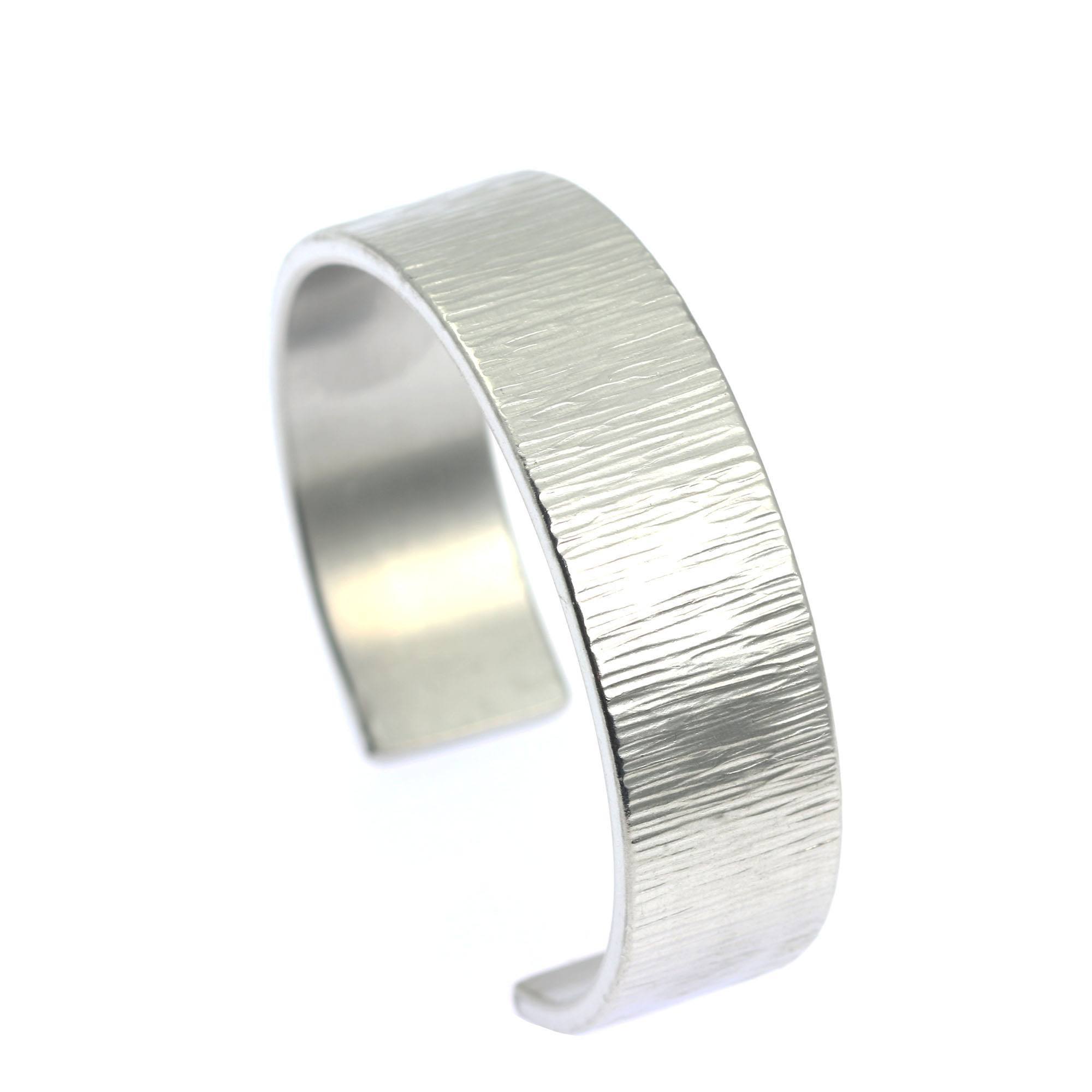 Right View of Chased Aluminum Cuff Bracelet