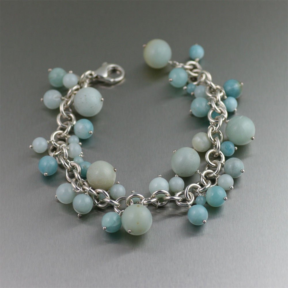 Sterling Silver Chainmaille Bracelet with Amazonite