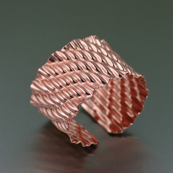 Corrugated Copper Wave Cuff Bracelet
