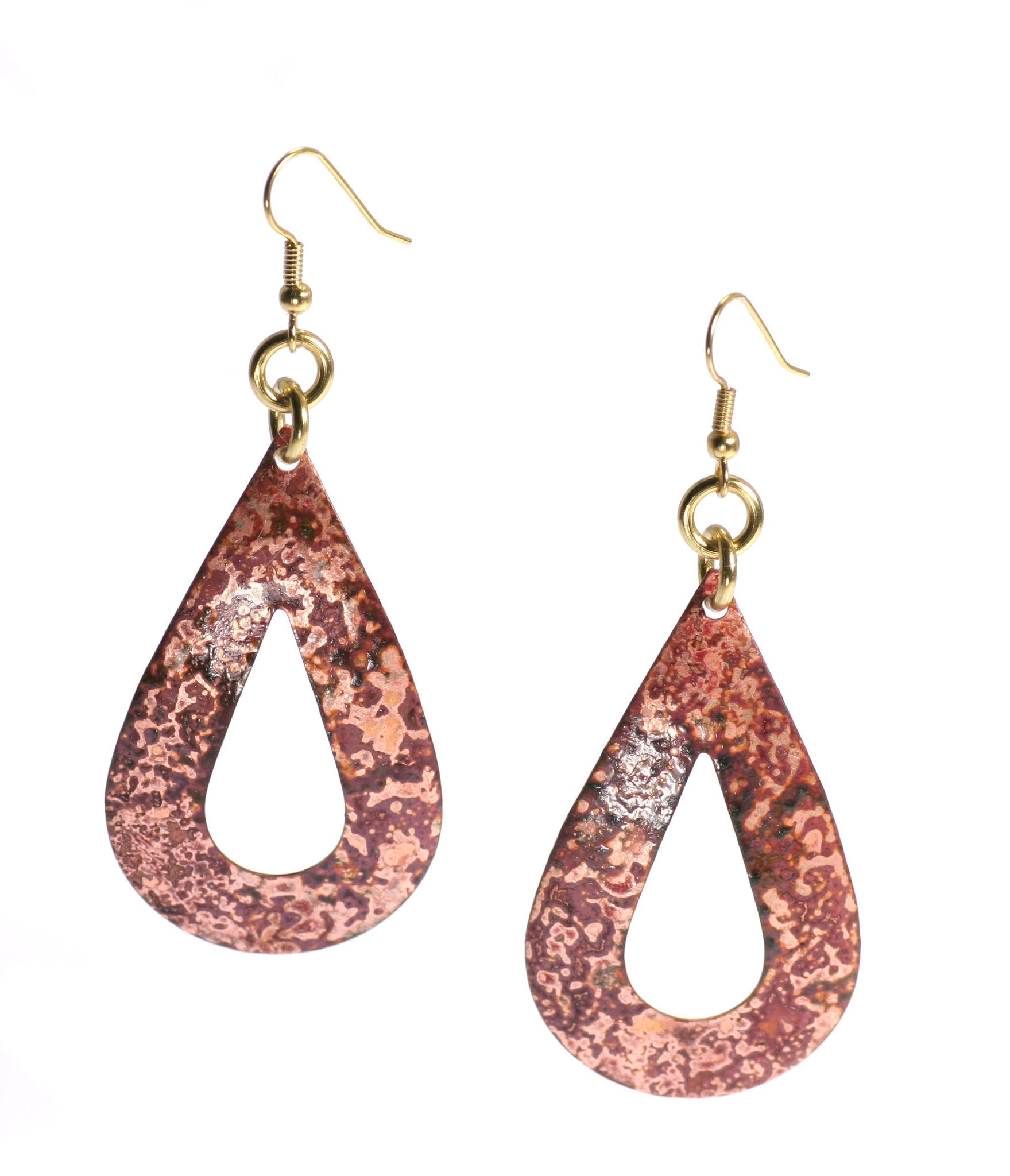 Get Over 30% Off Red Patinated Copper Tear Drop Earrings on Amazon.com!