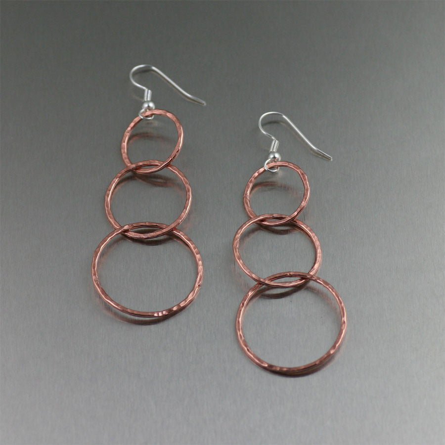 Just Arrived! 60% Off 3-Tiered Dangle Hammered Copper Earrings