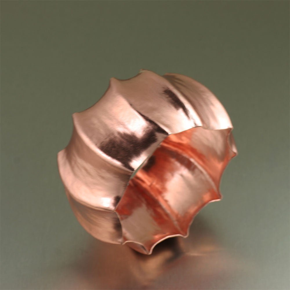 Scalloped Copper Bangle Bracelet
