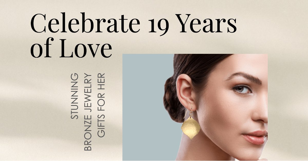 19e anniversaire de mariage Bijoux en bronze Idées cadeaux