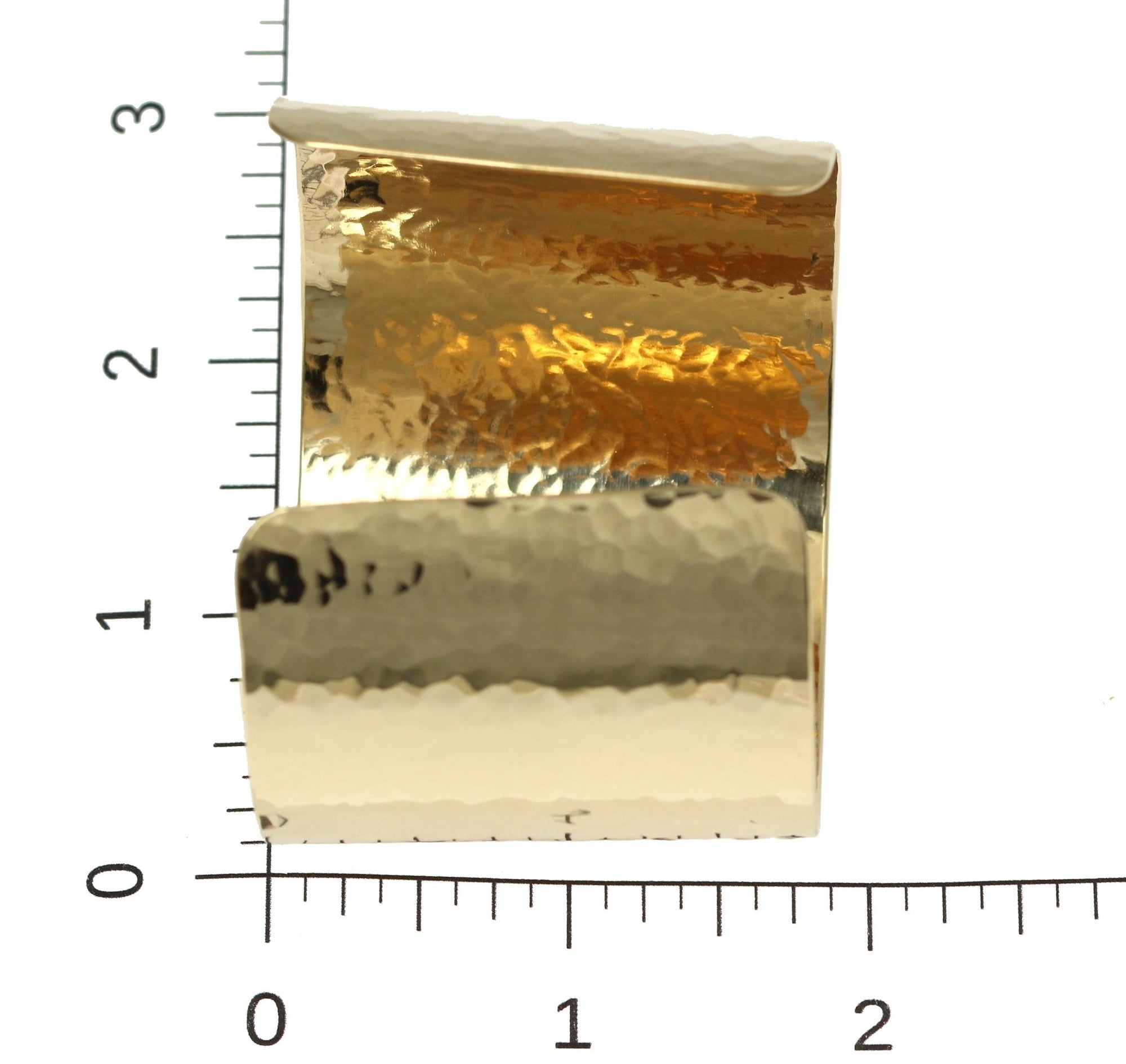 Hammered 14K Gold-filled Cuff Bracelet On Measurement Scale