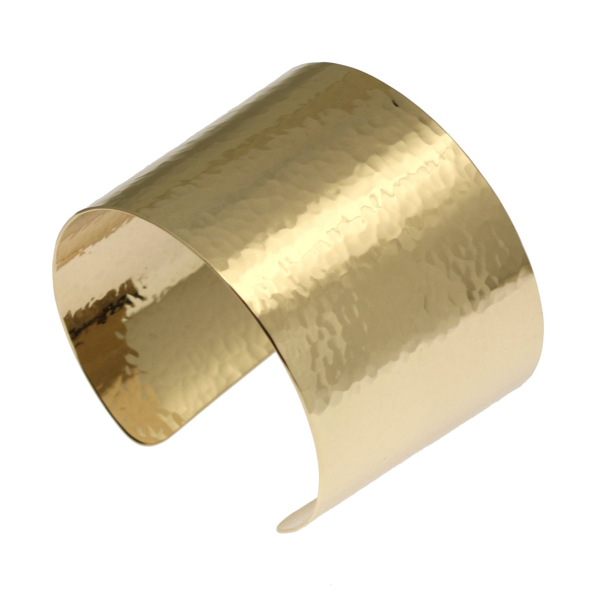 1 3/4 Wide Hammered 14K Gold-filled Cuff Bracelet - Right Side View
