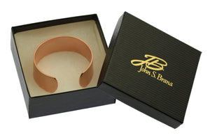 7 of 9: 1 Inch Wide Brushed Copper Cuff Bracelet in Black Gift Box