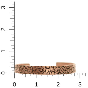 8 of 9: 10mm Wide Men's Embossed Mosaic Solid Copper Cuff on Ruler for Scale and Size