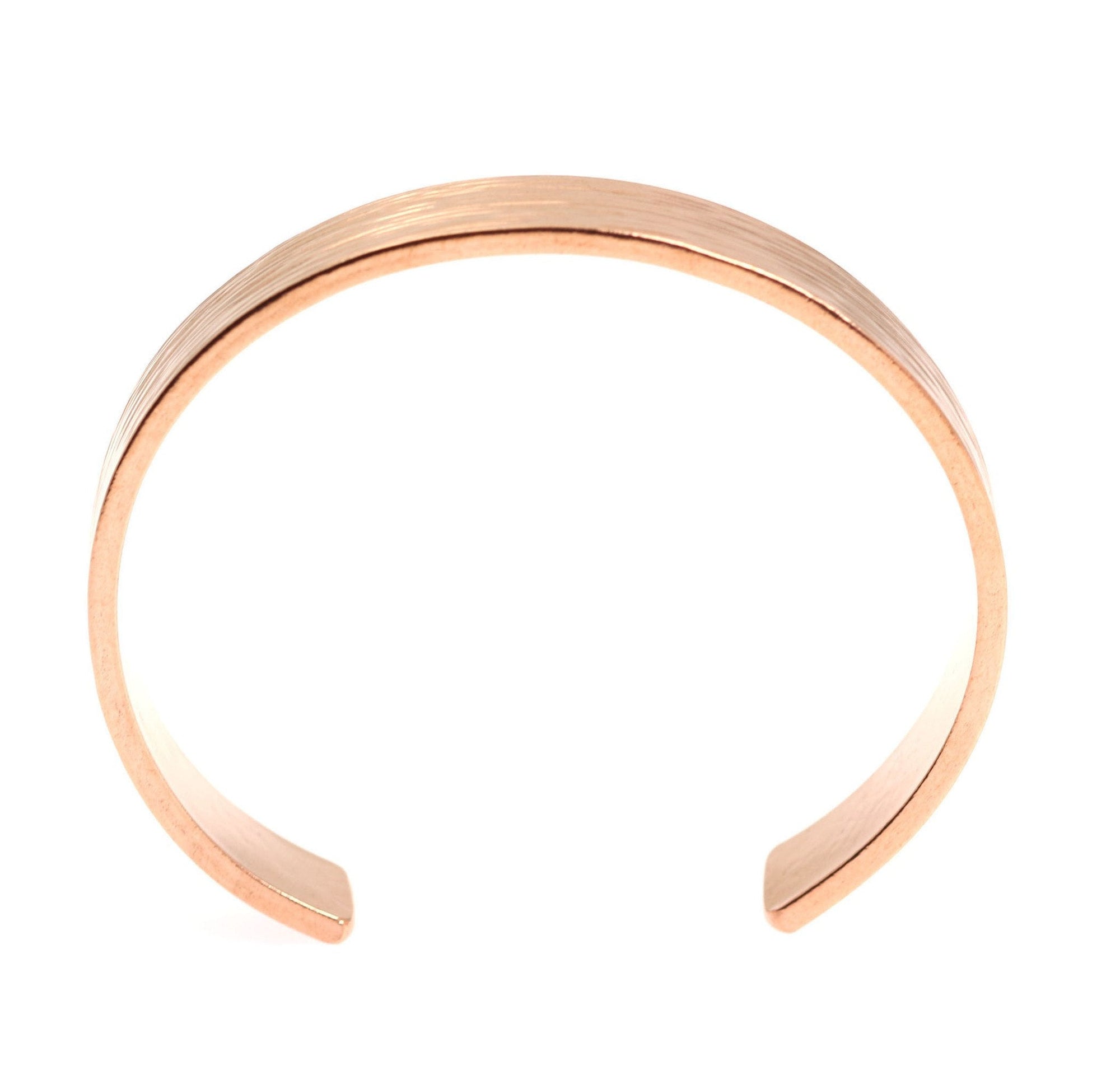Shape of 10mm Wide Bark Copper Cuff Bracelet 