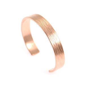 2 of 8: 10mm Wide Bark Copper Cuff Bracelet Right Side View Detail
