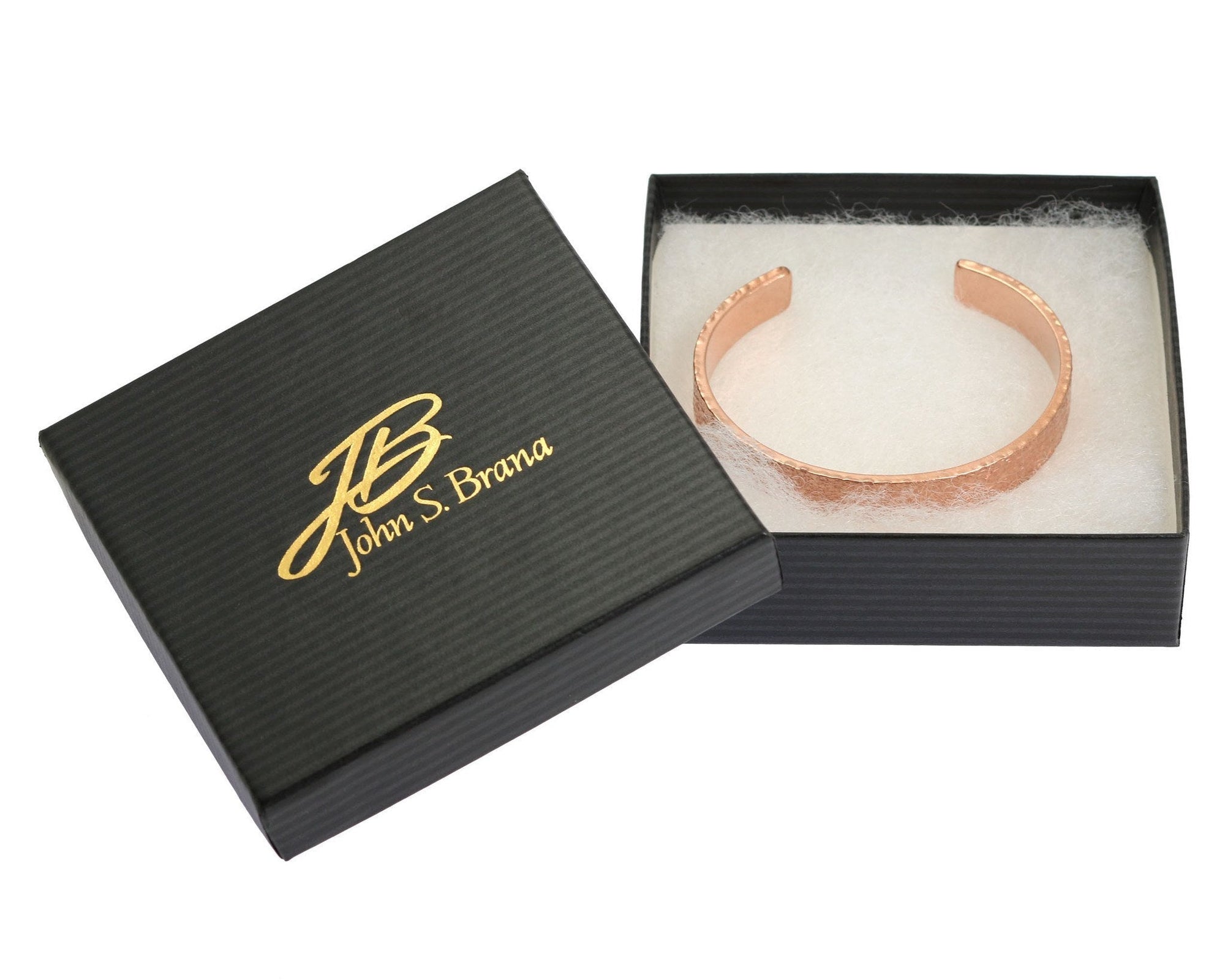 10mm Wide Texturized Copper Cuff Bracelet in Black Gift Box