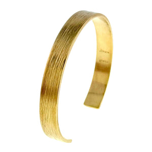5 of 9: Left Side Detail of 10mm Wide Bark Nu Gold Tone Brass Cuff Bracelet
