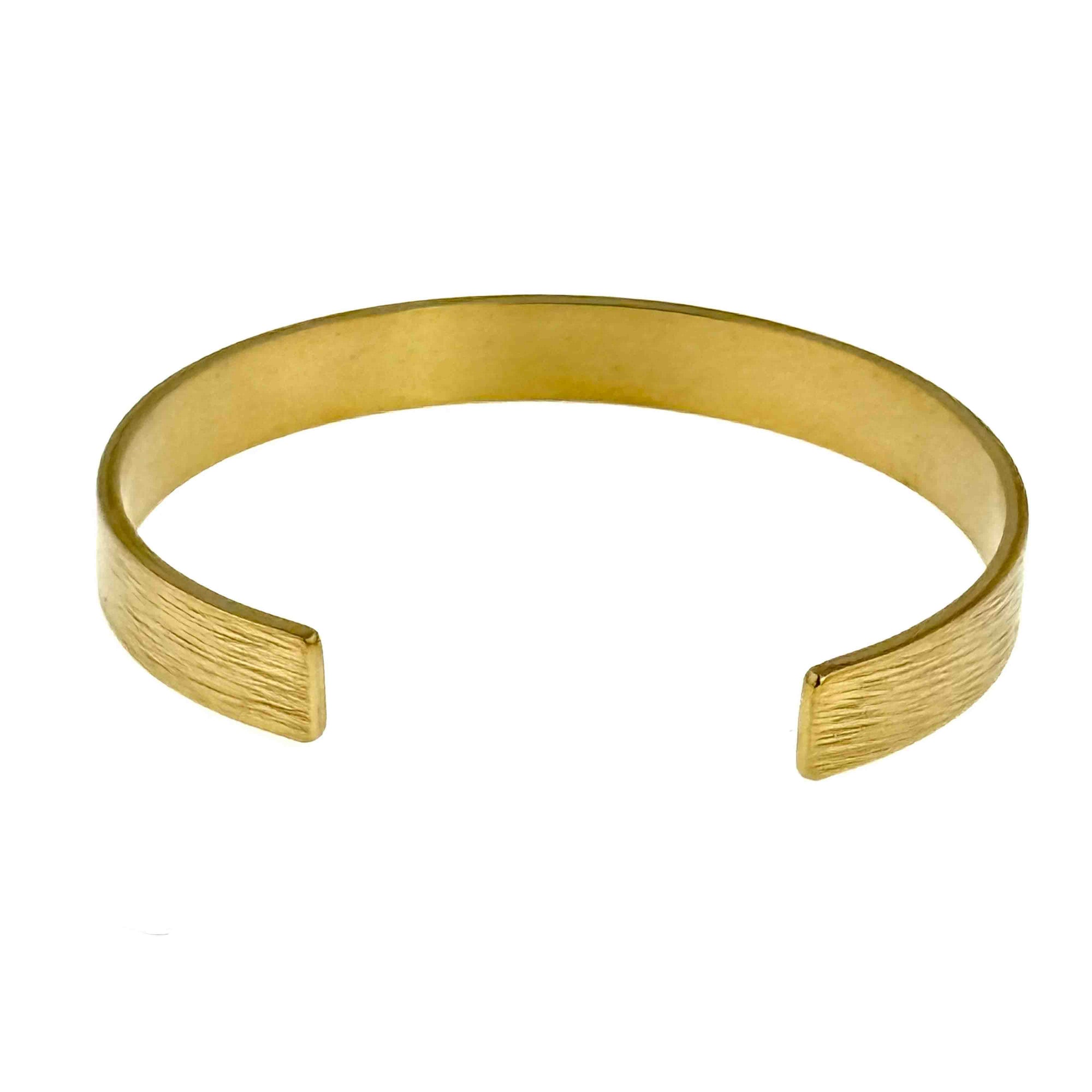 Opening of 10mm Wide Bark Nu Gold Tone Brass Cuff Bracelet