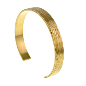 1 of 9: 10mm Wide Bark Nu Gold Tone Brass Cuff Bracelet on a white background