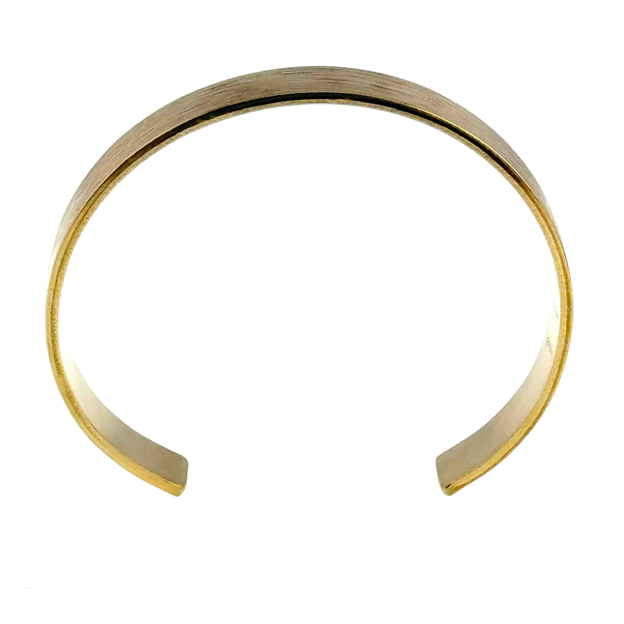 Shape of 10mm Wide Bark Nu Gold Tone Brass Cuff Bracelet