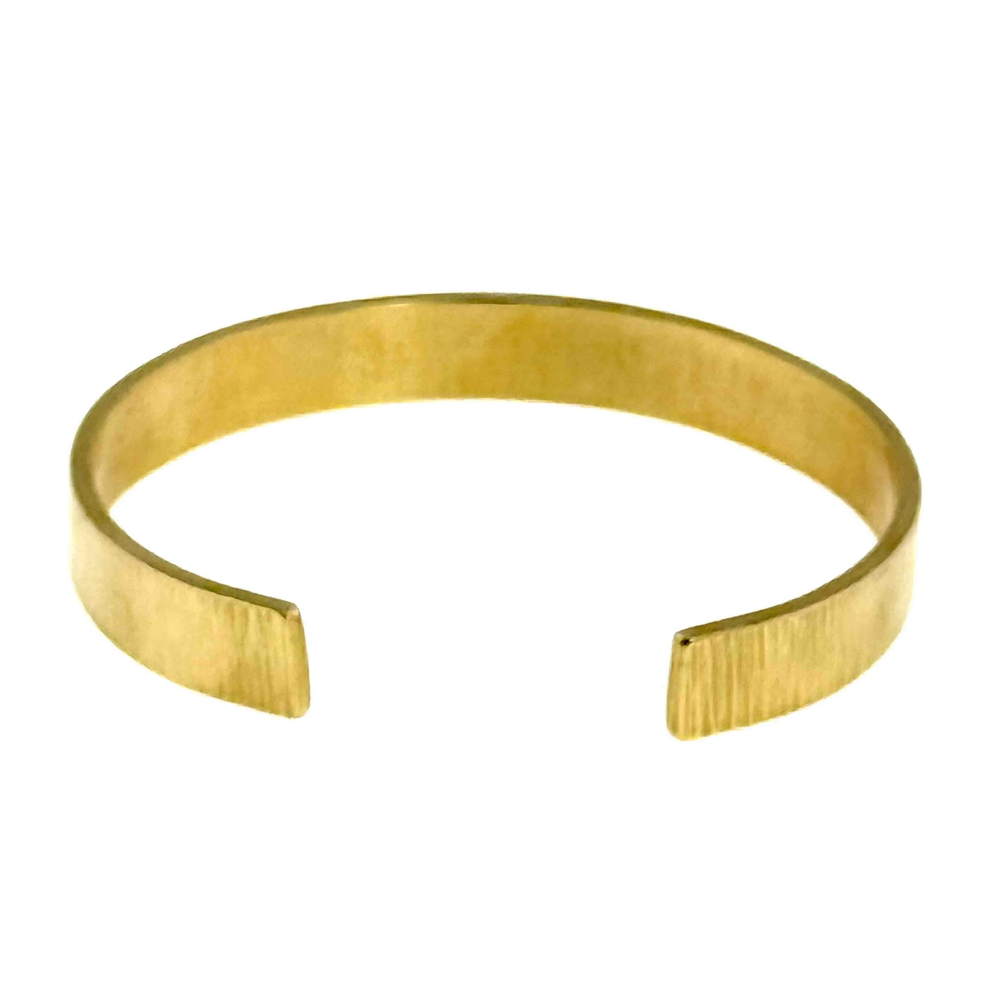 Opening of 10mm Wide Chased Nu Gold Tone Brass Cuff Bracelet