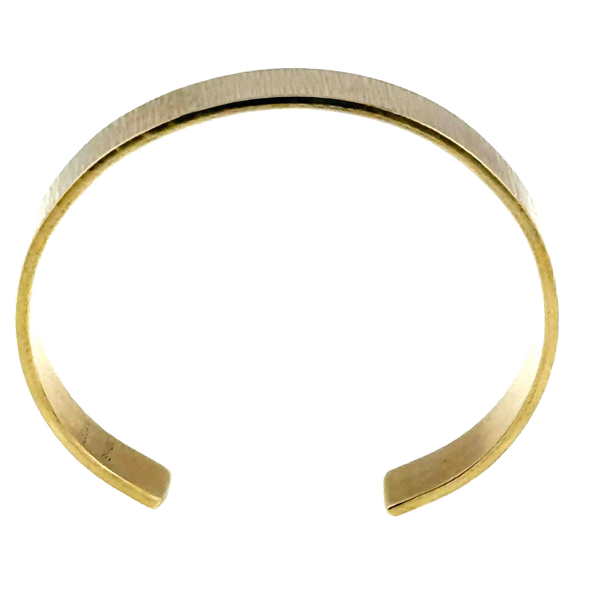 Shape of 10mm Wide Chased Nu Gold Tone Brass Cuff Bracelet